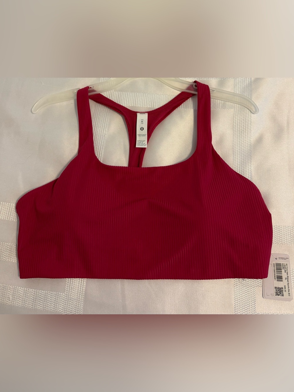 NWT lululemon athletica All time hero Ribbed Racerback Sports Bra size XL B/C cu